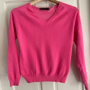 Zara Fuchsia V-Neck Sweater